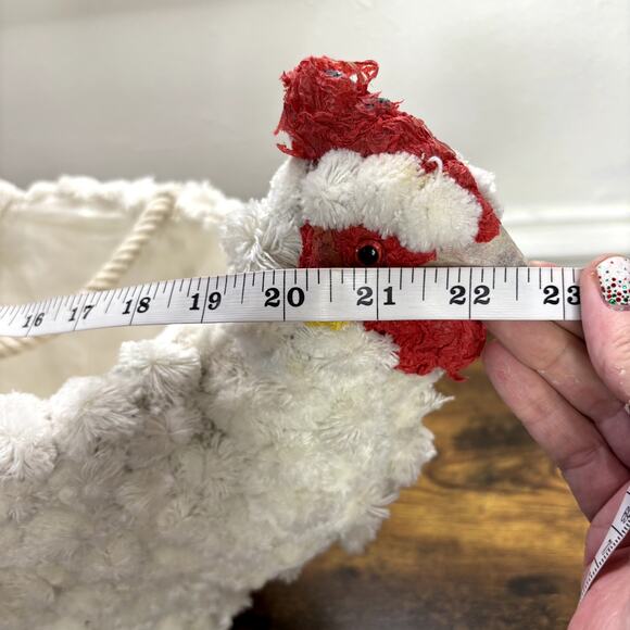 Hen Egg Gathering Basket Macrame Chicken Handmade Farmhouse Decor Rustic Large - Picture 13 of 16